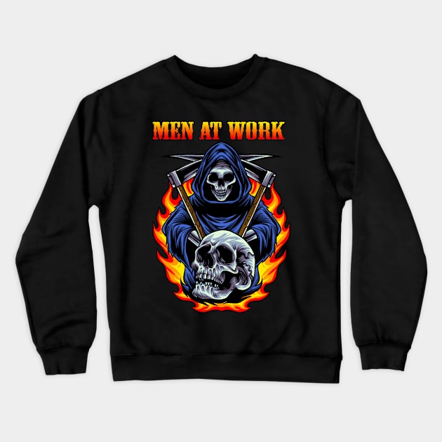 WORK AT THE MEN BAND Crewneck Sweatshirt by octo_ps_official